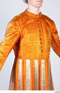  Photos Man in Historical Servant suit 2 Medieval clothing Medieval servant orange jacket upper body 0010.jpg